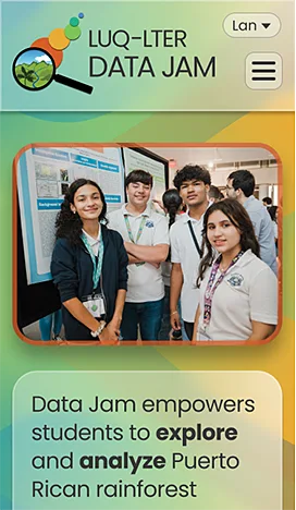 Data Jam Homepage (mobile version)