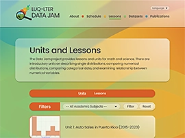 Data Jam Units and Lessons page